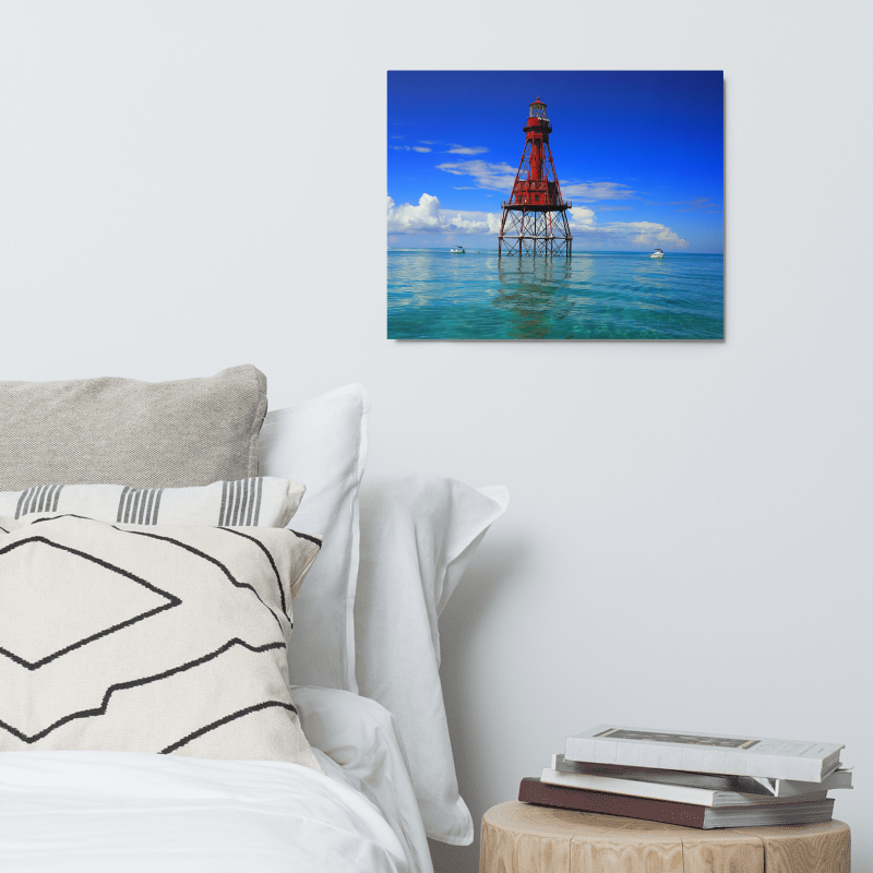 American Shoal Lighthouse Glossy Metal Print