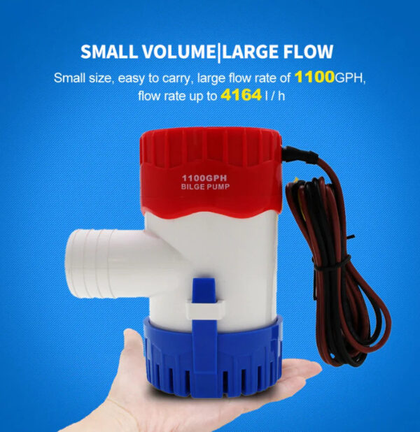1100GPH 12V Electric Marine Submersible Bilge Sump Water Pump For Boat 3/4" Hose - Image 18