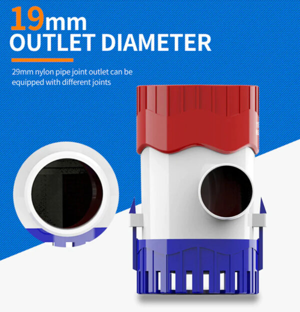 1100GPH 12V Electric Marine Submersible Bilge Sump Water Pump For Boat 3/4" Hose - Image 17